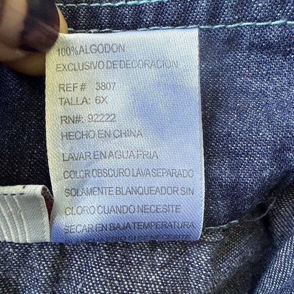 Vtg‎ Carter's Denim Dress Kids 6X Blue Embroidered Vacation Sundress - Picture 9 of 12